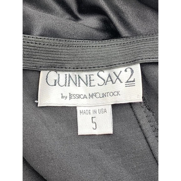Jessica McClintock Gunne Sax 2 Black Satin Strapless Mini Dress 80s - Picture 9 of 11